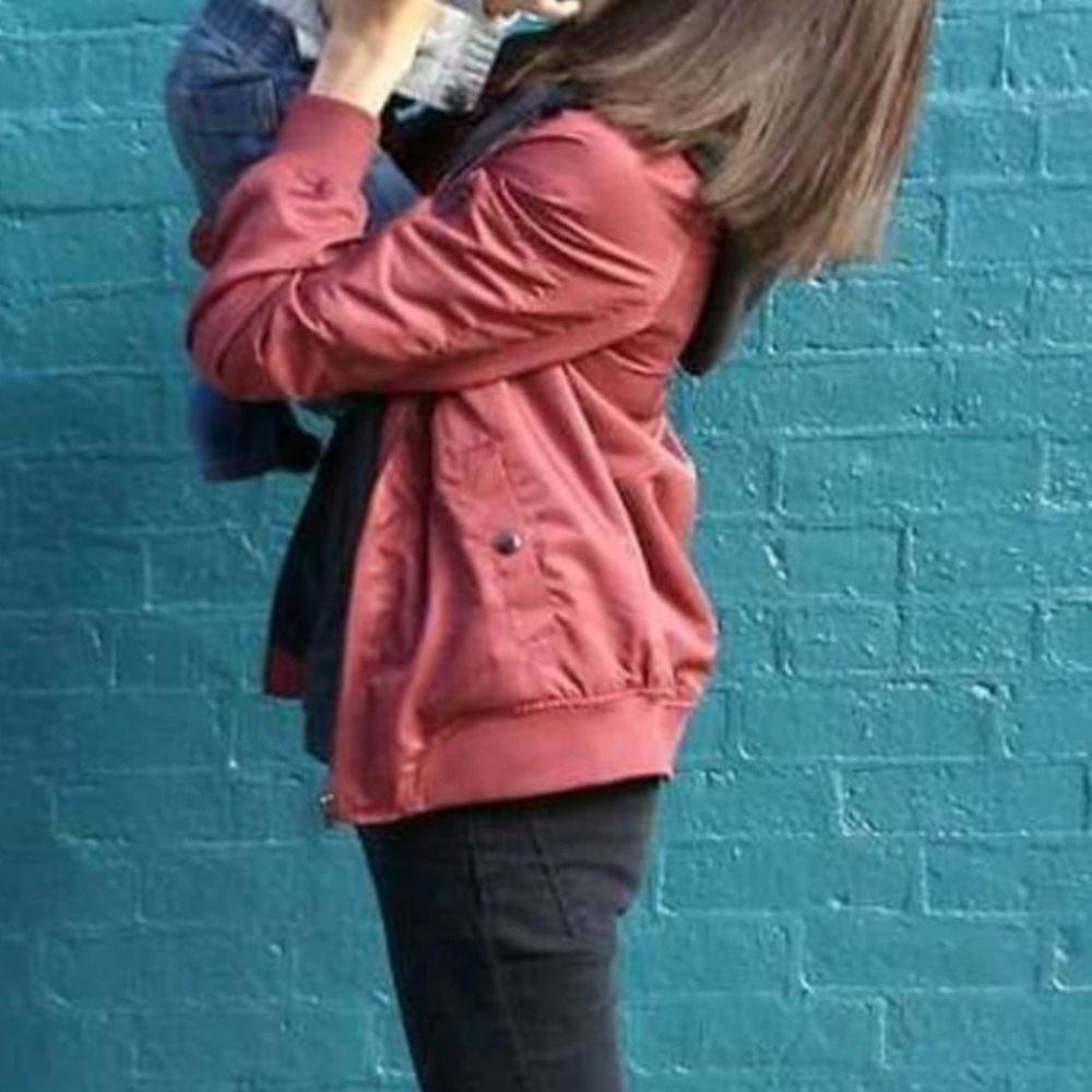 Forever 21 Women's Maroon Bomber Jacket